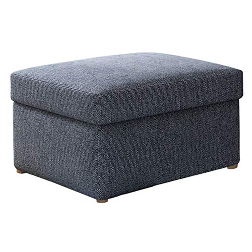 Polsterhocker mit Stauraum, für Wohnzimmer und Balkon, Kinderspielzeug, Truhe und Fußstütze, 60 x 60 x 40 cm, 8 Farboptionen, Grau