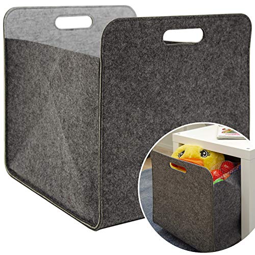 DuneDesign 100% Recycling Filz: Aufbewahrungsbox 33x38x33 - Kompatibel mit IKEA Kallax - Cube Storage Boxen für Kallax Regal Bücherregal Einsatz Box Aufbewahrungsbox Kleider Spielzeug Aufbewahrungsbox