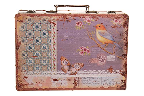 Truhe Kiste KD 1290 Koffer, Kofferset, Holztruhe mit edlem Leder bezogen XL 36cm