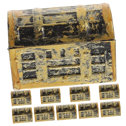 VOSAREA 10 Stück Mini Schatztruhen Partyzubehör Schreibtisch Schatztruhen Dekoration Partygeschenke Tischdekoration Miniatur Szenen Layout Requisiten Vintage Mini Piraten