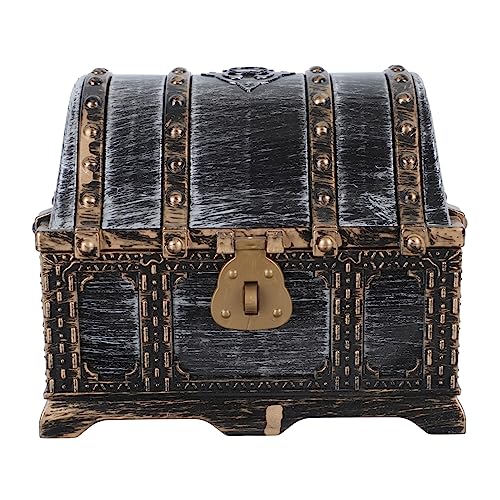 Cabilock 1 Stück Piratentruhe Piratenpartygeschenke Truhen Mädchen Edelsteinbehälter Zubehör Kinderschmuck Vintage Schatztruhe Kinderspielzeug Heimspielzeug Für Jungen Mülleimer