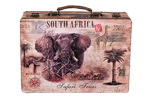 Truhe Kiste KD 1286 Koffer, Kofferset, Holztruhe mit edlem Leder bezogen 36cm