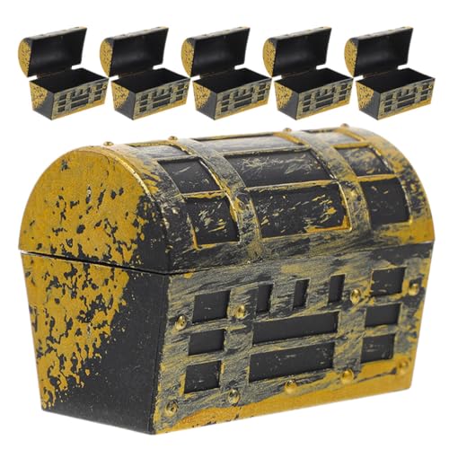 JOINPAYA Miniatur-Piraten-Schatztr uhen-Box 6 Stück Mini-Vintage-Piraten-Schm uck-Aufbewahrungsbox Puppenhaus-Piraten-Truhe- Modell Kunststoff-Piraten-Schatz truhe-Spielzeug Für Kinder