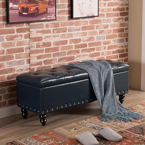 Rechteckige Aufbewahrungsbank, wendbare Ledertruhe für Schlafzimmer, Fußbettnizer, L, 70 x 40 x 45 cm, ideal für Heimdekoration und platzsparend