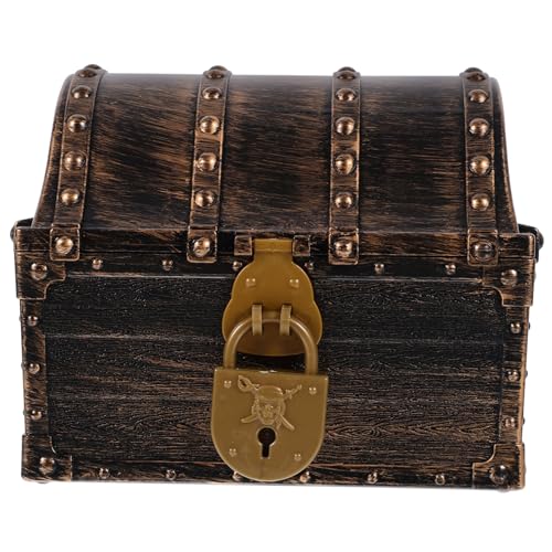 HEMOTON Kasten Hausversorgung Kleine Schatzkiste Abschließbarer Kofferraum Kleine Schatztruhe Truhen-aufbewahrungsbox Schmuck Aufbewahrungsbox Spielzeuge Plastik Spielzeugbox Kind Jahrgang