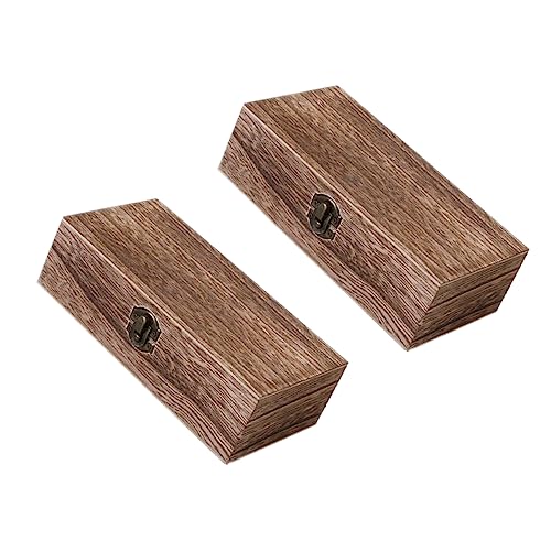 NUOBESTY 2Er-Box Holzkasten schmuckkästchen storage boxes Tee-Zubehör aufbewahrungs boxen present box Holzbox antikes Schmuck-Organizer-Fach Schmuck Organizer klar Mini-Schatztruhe