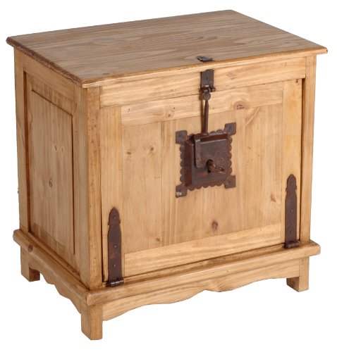 MiaMöbel Truhe Mexico Möbel 60x60x42 cm Landhausstil Massivholz Pinie Honig