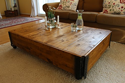 Uncle Joe´s Couchtisch Truhe Holzkiste Beistelltisch Vintage Shabby chic Landhaus Massivholz nussbaum