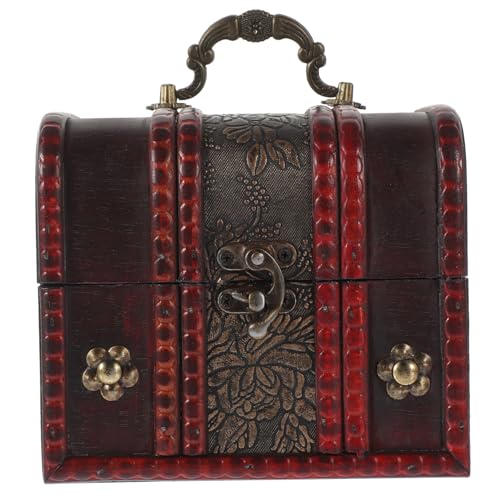 Cabilock Vintage Piraten Schatztruhe Schmucktruhe Vintage Schmuckhalter Schmucketui Andenkentruhe Mit Deckel Truhe Mit Halskette Ohrringen Foto Requisite