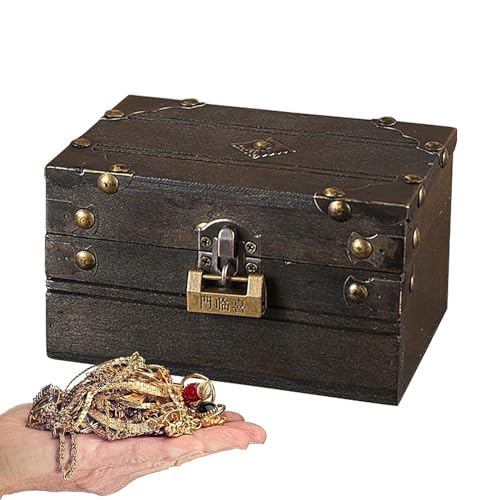 Kleine Truhe, Vintage-Holztruhe – siehe Beschreibung, kleine Truhe, kleine Aufbewahrungstruhe, Mini-Truhe, langlebige Holztruhe – kleine Truhe zum Aufbewahren von Schmuckschätzen, Andenkenbox, Heimdek