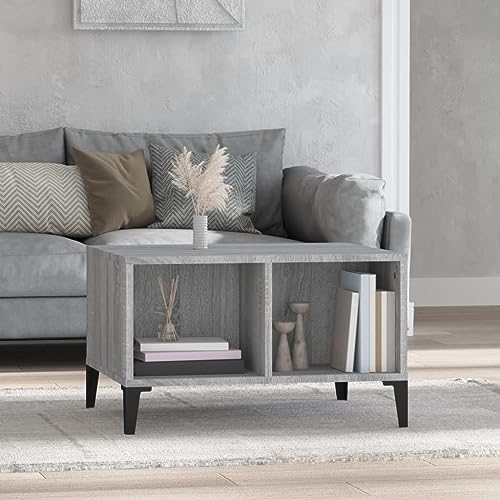 BUKSCYJS Kleiner Couchtisch,Truhentisch Couchtischcouchtisch Grau Sonoma 60x50x36,5 cm Holzwerkstoffgeeignet FüR Wohnzimmer, Neben Dem Sofa, Arbeitszimmer, Konferenzraum