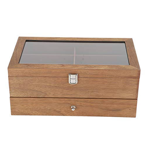 12 Slots Brille Box, Brille Display, Holz Doppelschicht Brille Vitrine Box Organizer Dekoration Holz Truhe Box Vintage Brille Box Brille Organizer