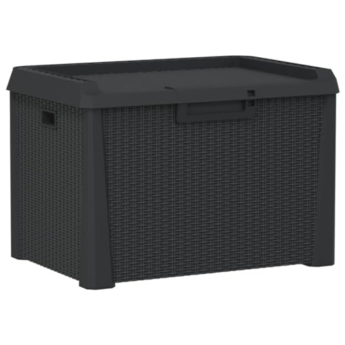 vidaXL Gartentruhe, Abschließbar Gartenbox mit viel Stauraum, Auflagenbox Truhe UV-beständig Wetterfest, Kissenbox Aufbewahrungsbox, Anthrazit 125 L PP