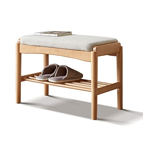 Schuhbank Schuhregal, 2  stufige Holzschuhschrankbank, Schuhregal  Aufbewahrungsorganisator gepolstertem Kissen, ideal for Flur, Bad, Wohnzimmer, Flur Schuhregal Schmal (Color : B)