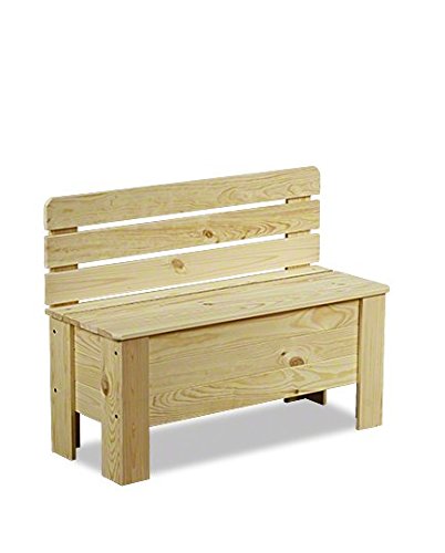 MODO24 Truhe Holztruhe Holzbank Truhenbank Sitzbank für Kinder Spielkiste B-12 Serie B (B-12, unbehandelt)
