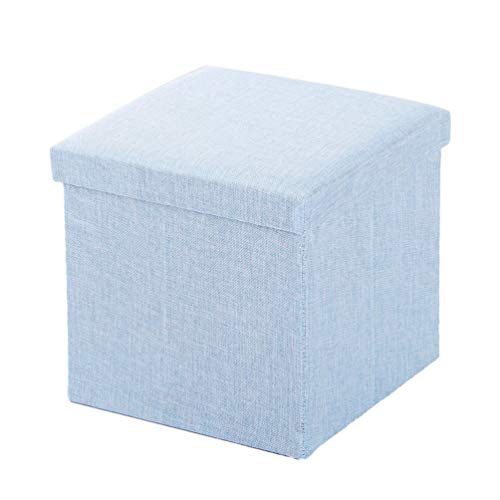 Nother Zuhause mit Stauraum Sitzbank Faltbar Truhen Aufbewahrungsbox Deckel Abnehmbar Gepolsterte Sitzfläche (Hell Blau,30 * 30 * 30 cm)