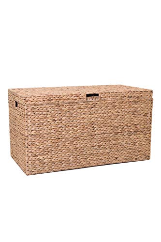 Vivanno Wäschetruhe Wäschekorb große Truhe Wasserhyazinthe natur BIG - 50 x 90 x 45 cm