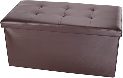 Klappbarer Stauraum Ottoman Bank,Würfel Ledertruhe Fußstütze Gepolsterter Hocker Sitz Spielzeugtruhe Box Couchtisch-h 76x38x38cm(30x15x15)
