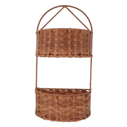 GREENADSCAPE doppelter Ablagekorb handgefertigter Pflanzenkorb einfacher Aufbewahrungsbehälter für Kleinigkeiten lagercontainer blumenübertopf hängender Korb für Kleinigkeiten