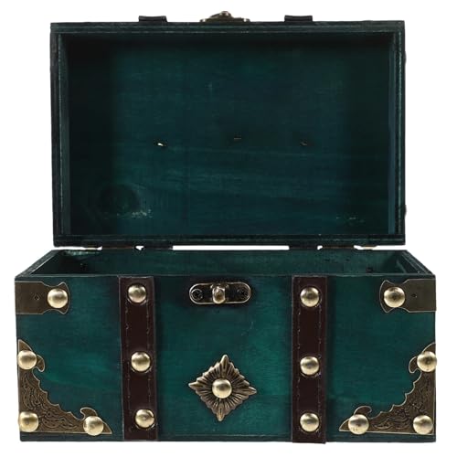 SUBLXPoten Truhe Holz Vintage Holzschatz Vintage Schmuck Aufbewahrungsbox Große Schmuckkästchen Holz Kleinigkeiten Box