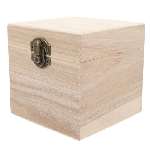 EXCEART Kasten Holzkiste mit Schloss Holzkisten zum Basteln Partygeschenkboxen mit Deckel kleine Holzkisten Schatzkiste für den Unterricht Mini-Schatztruhe Paulownia