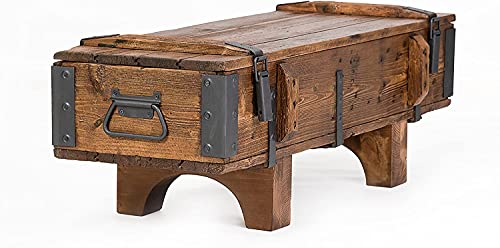 Emdivayn Truhe Kiste Couchtisch, Sofatisch im antiken Stil mit Stauraum and Deckel, Kaffeetisch