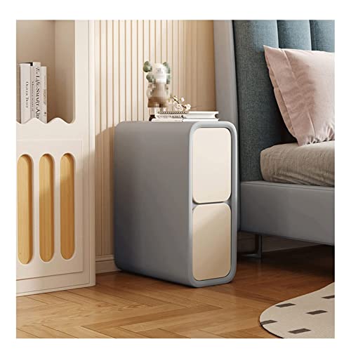 Nachttisch, schmaler Nachttisch mit Schubladen, Mikrofaser-Leder, Nachttisch, minimalistisch, schmal, Sofa, Beistelltisch für kleine Räume, Schlafzimmermöbel, Aufbewahrungsschrank, Truhe
