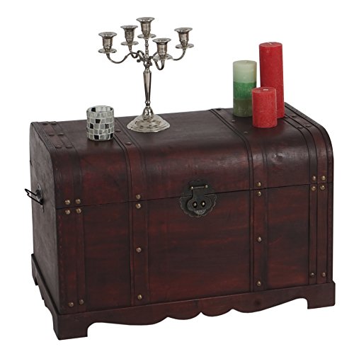 Mendler Holztruhe Holzbox Schatztruhe Valence Antikoptik 30x57x29cm - eckig