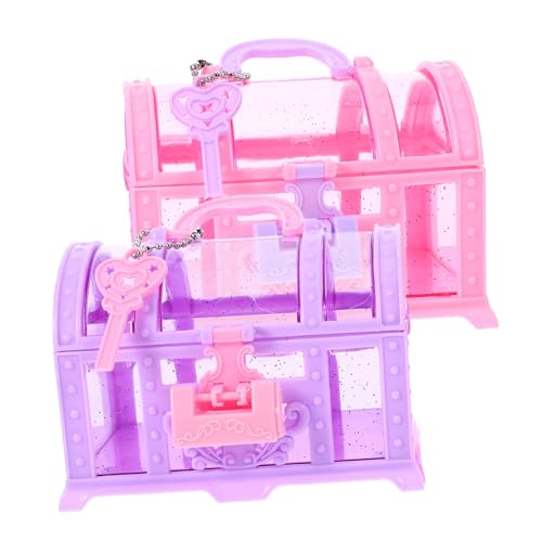 CORHAD 2 Stück Box Kinder Schatzkiste Schatzkiste Kunststoff Spielzeug Schatztruhe Schatztruhe Für Dekor Kleine Schatztruhe Piraten Partygeschenke Abschließbare Truhe Piratentruhe