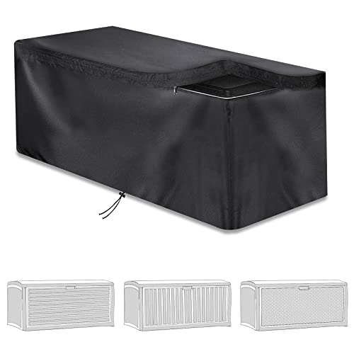 Abdeckung für Aufbewahrungsboxen, gartenbox Abdeckung, Kissenbox Abdeckung Auflagenbox Schutzhülle, Rip-Stop und witterungsbeständig, 420D Oxford Cloth Schließfachschutzhülle (123X55X62cm)