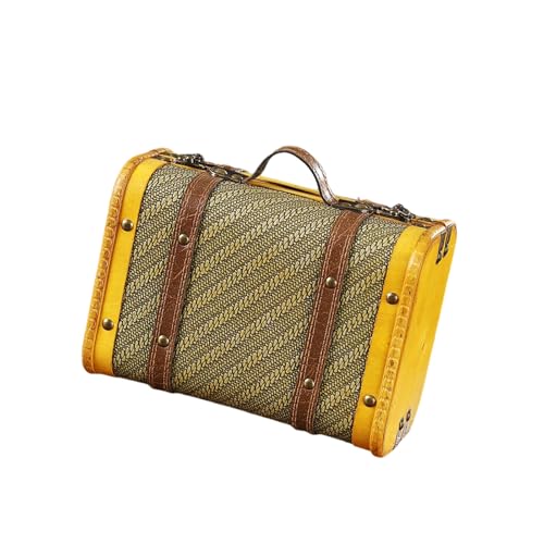 Pocoiau Praktische, altmodische europäische stabile Ledertruhe, stilvolle Aufbewahrungslösung für Reisende und Modeliebhaber