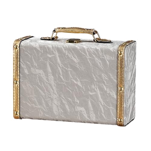 BRABOSTON Modische Aufbewahrungsbox aus Leder im antiken Stil, Wohnaccessoire für Schmuck und kleine Gegenstände, mit dekorativer Ledertruhe
