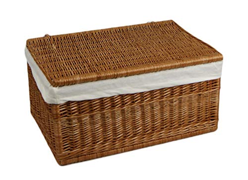 Lycce Wäschetruhe mit Deckel und Stoffeinsatz Weide Größe 1 Natur