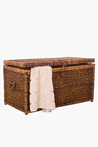 Vivanno Wäschetruhe Truhe Wasserhyazinthe Lea Braun 84 cm