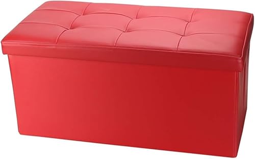 Klappbarer Stauraum Ottoman Bank,Würfel Ledertruhe Fußstütze Gepolsterter Polsterhocker Sitz Spielzeugtruhe Box Couchtisch-e 76x38x38cm(30x15x15)
