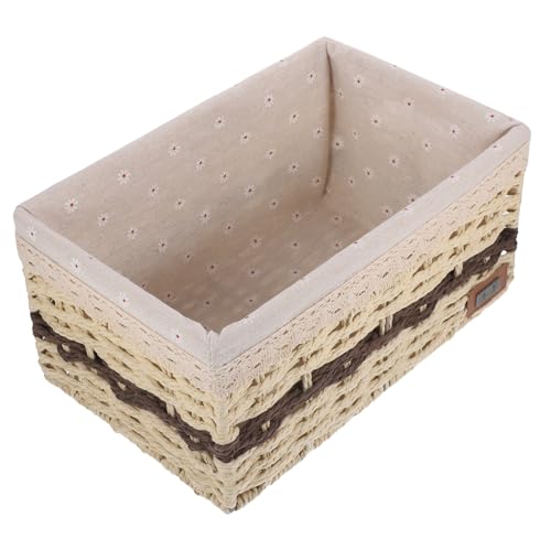 KITANDOVE Aufbewahrungskorb Aus Stroh Aufbewahrungskorb Für Spielzeug Gewebter Kleinigkeiten-organizer Ablagekorb Für Tisch Kinderzimmer Deckenkorb Papier