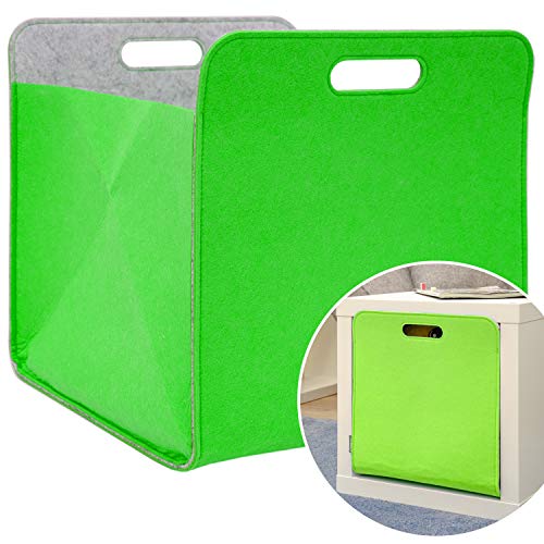 DuneDesign 100% Recycling Filz: Aufbewahrungsbox 33x38x33 - Kompatibel mit IKEA Kallax - Cube Storage Boxen für Kallax Regal Bücherregal Einsatz Box Aufbewahrungsbox Kleider Spielzeug Aufbewahrungsbox