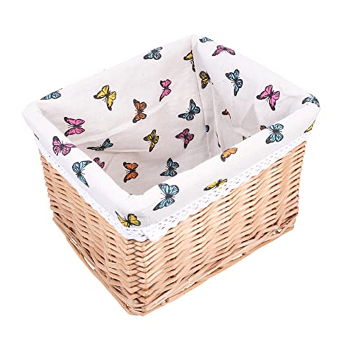 CHILDWEET Geflochtener Aufbewahrungskorb geflochtene Aufbewahrungskörbe bücherkorb geflochtene Körbe zur Aufbewahrung quadratischer gelber Tischregale Spielzeug Aufbewahrungsbox groß