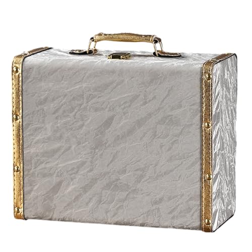 BRABOSTON Modische Aufbewahrungsbox aus Leder im antiken Stil, Wohnaccessoire für Schmuck und kleine Gegenstände, mit dekorativer Ledertruhe