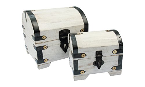 Bauernkasse Weiß set, Holztruhe, aufbewahrung, Truhe aus Holz, Holzbox, Schatzkiste, Holzkiste, Schatztruhe (Set)