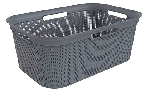 Rotho Brisen Wäschekorb 40l mit 4 Griffen, Kunststoff (PP) BPA-frei, anthrazit, 40l