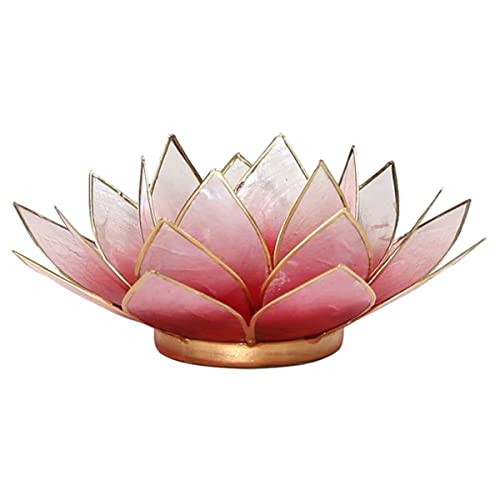 Lotus Teelicht-Kerzenhalter aus Capiz-Muschel Rot