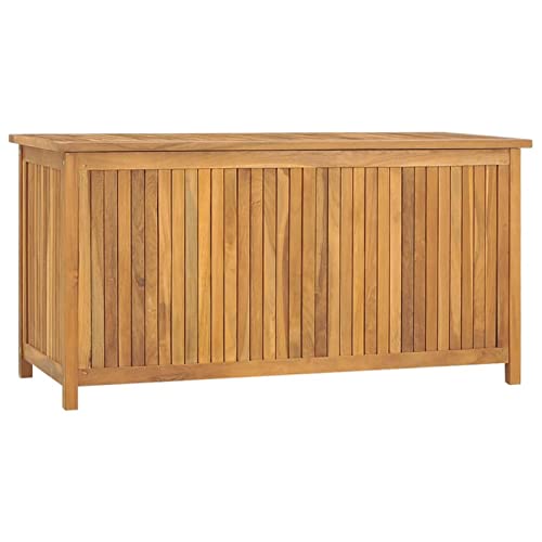 Keketa Gartenbox mit Ausreichend Stauraum Garten Aufbewahrungsbox Auflagenbox Gartentruhe Kissenbox Auflagentruhe Holztruhe für Indoor und Outdoor 114x50x58 cm Massivholz Teak
