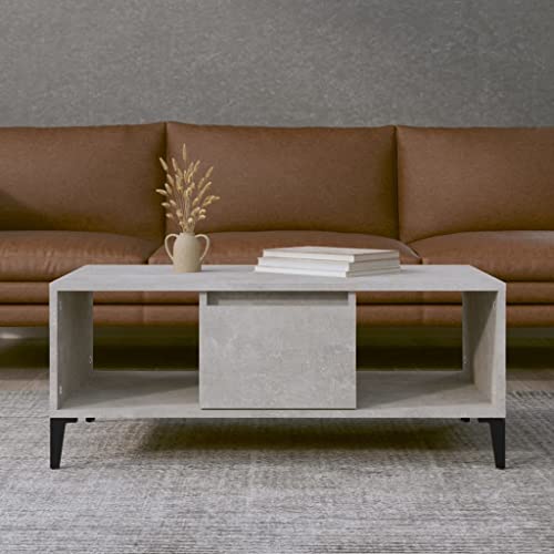 BUKSCYJS Wohnzimmertisch Klein,Truhentisch Couchtischcouchtisch Betongrau 90x50x36,5 cm Holzwerkstoffgeeignet FüR Wohnzimmer, Neben Dem Sofa, Arbeitszimmer, Konferenzraum
