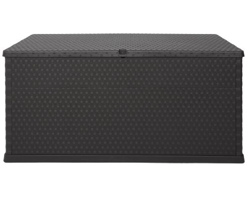 Ondis24 XL Kissenbox Enzo in Rattan Optik Auflagenbox abschließbar Gartenbox beugt Schimmel vor Regensicher mit Rollen (Anthrazit)