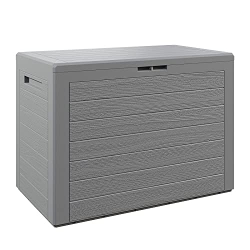 Casaria Gartenbox Lille Wetterfest 190L Griffe UV-Beständig 78x44x55cm Abschließbar Balkon Garten Terrasse Truhe Kissen Stauraum Ablage Grau