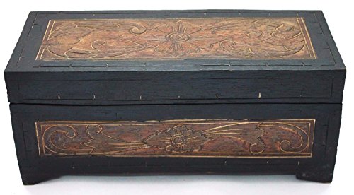 Wohnkult Holz Truhe Schatztruhe 40 cm Kiste aus Palmenholz Antik Handarbeit