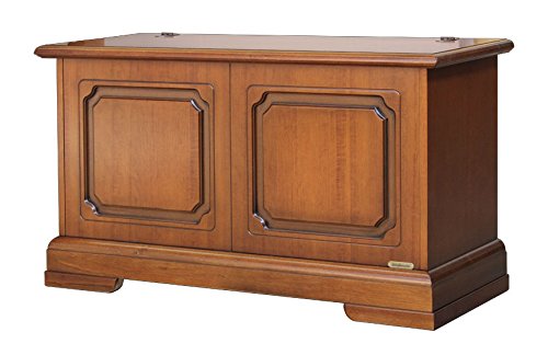 Arteferretto Truhenbank Holz mit Klappe 99x40xH54,5 cm, Truhenbank für Hauseinrichtung, Stil klassisch, montiert.