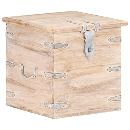 Holz Massiv Truhe Aufbewahrungstruhe Spielzeugkiste Spielzeugbox Holzkiste Sitztruhe Schatztruhe, 40x40x40 cm Akazie Massivholz