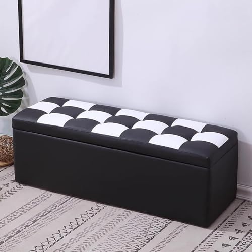 Gepolsterte S-Bank für Schlafzimmer und Eingangsbereich, Schuhbank mit S-Truhe und Fußstütze Hocker Wohnzimmer und Flur Loungemöbel